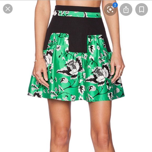 Diane von Furstenberg green silk skirt size 2 - Picture 5 of 5